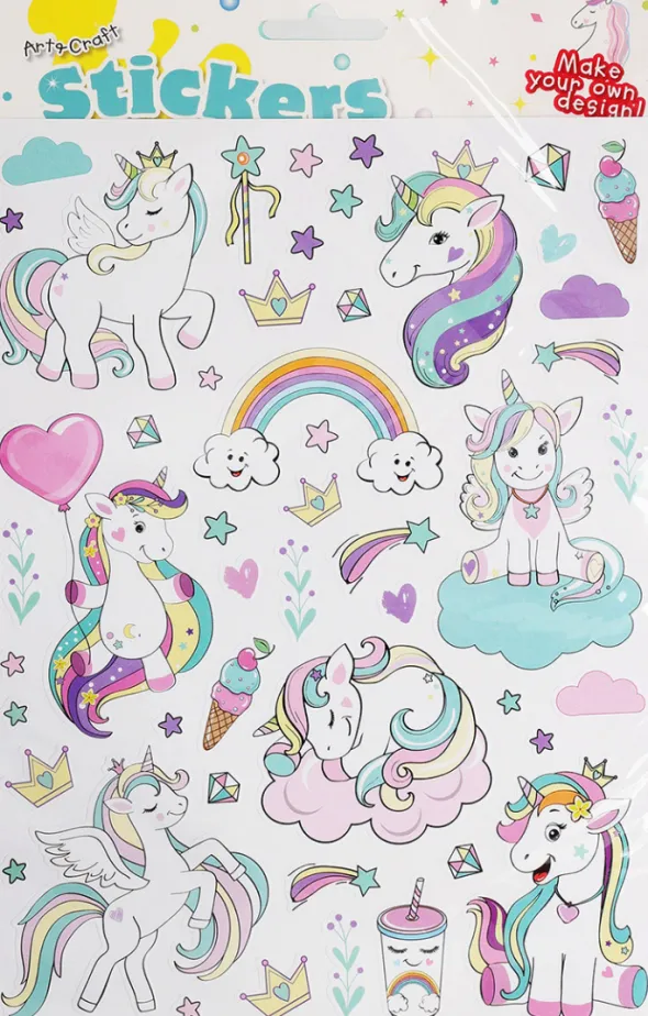Unicorn stickers, 2 ark