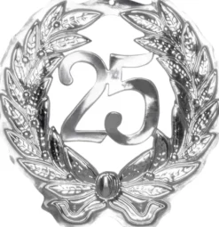 Væg-dekoration 25 år, sølv
